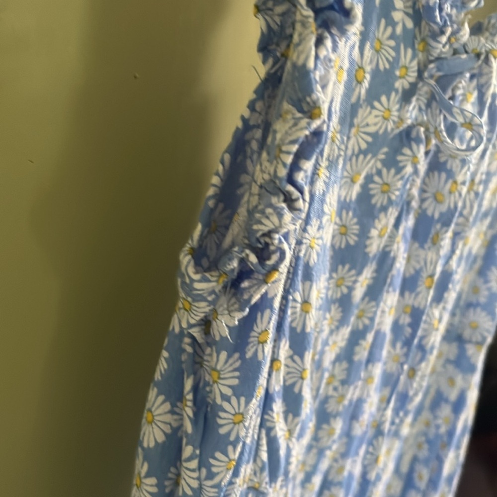 Women’s Forever 21 Sleeveless Blue, Ivory, & Yellow Sunflower Sundress. Size M. - Picture 6 of 11